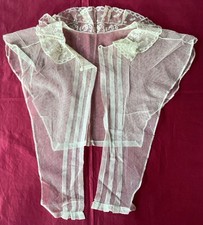 Antique linen, tulle front lace collar