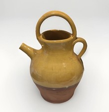 Antique Gargoulette by SUD & CO French Provençal Yellow Pitcher Cruche Jug OOAK