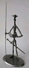 Don Quichotte with Battle Axe & Book Pewter 10 1/4" Michel Laude Etain 95/5