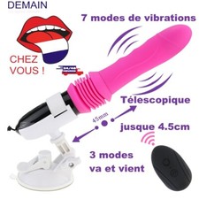 Vibromasseur rabbit télescopique Va et Vient  point g  prostate ventouse