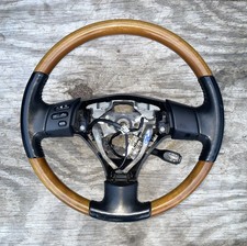 2004-2009 LEXUS RX330 RX350 RX400h Steering Wheel Leather Woodgrain w Controls