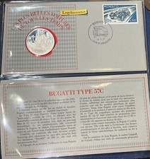bugatti type 57C " Les plus belles voitures de tt les tp" Argent + enveloppe 1er