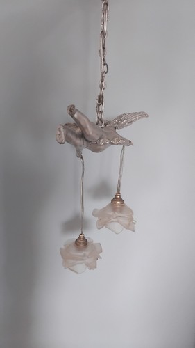 Lampe angelot bronze doré - angelot, en