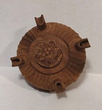 Vintage Wooden Grolle Grole French Sharing Bowl 4 Spouts Ornate Hand Carved