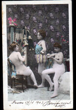 ARTIST, THEATRE NUDE / WOMAN DRESSING UP with SSCREEN in 1903