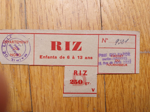 Rationnement carte de - -,
