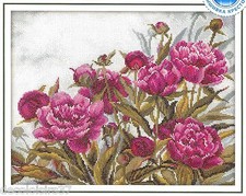 RTO Kit Broderie Point de Croix Compté Pivoines-Counted Cross Stitch Kit Peonies