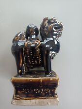 Chien de fo, 19th century brown monochrome porcelain sandstone incense burner 