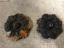 Paire de Rosace Ornement Parement Fonte Décoration de Portail Fer Forgé Château