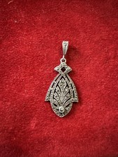 Pendentif Ancien Argent Et Marcassites Ref I625