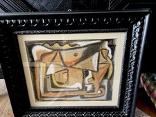 tableau ancien Aquarelle sur toile signée  Artiste Coté