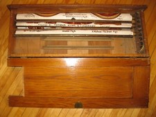Antique Wooden Cabinet for Pulldown School Maps or Educational Medical Charts