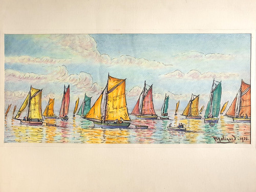 Dessin impressionniste marine - dessin,