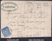 FRANCE N°90 SUR LETTRE AVEC