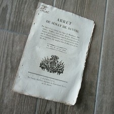 DUCHE OF SAVOY ORDER 1816 CHAMBERY FORMALITIES JUDGES LAWYERS PROSECUTORS