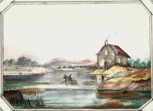 Dessin aquarelle 1891 - , signé