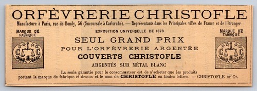 1895 orfèvrerie christofle - orfèvrerie,