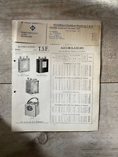 Old Advertising Brochure Car Accumulator Batteries Tsf