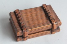 Antique Carved Wood Stamp Box (62709)