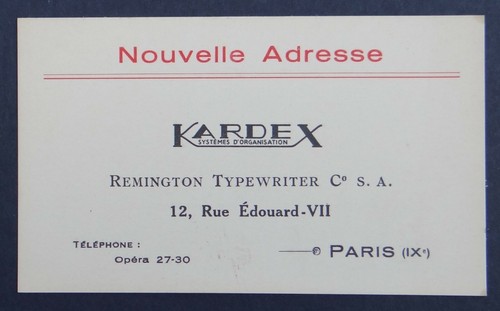 Carte visite kardex - visite,