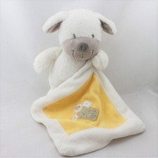 Doudou chien blanc beige mouchoir jaune NICOTOY - 21510