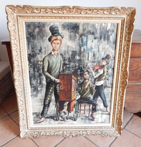Ancien tableau huile sur toile - tableau,