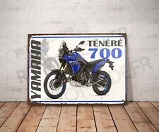 Plaque métal vintage Yamaha ténéré 700 Enseigne Garage Décoration moto Déco