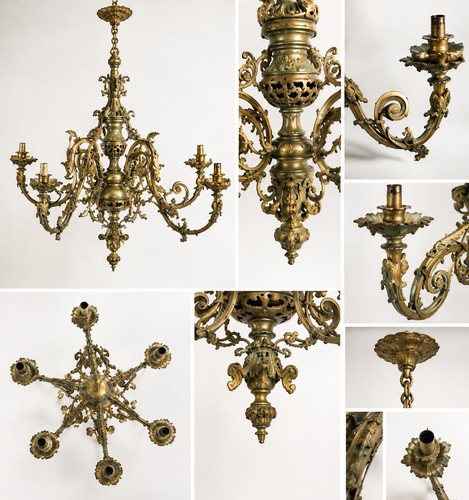 Lustre ancien bras - ancien, bronze