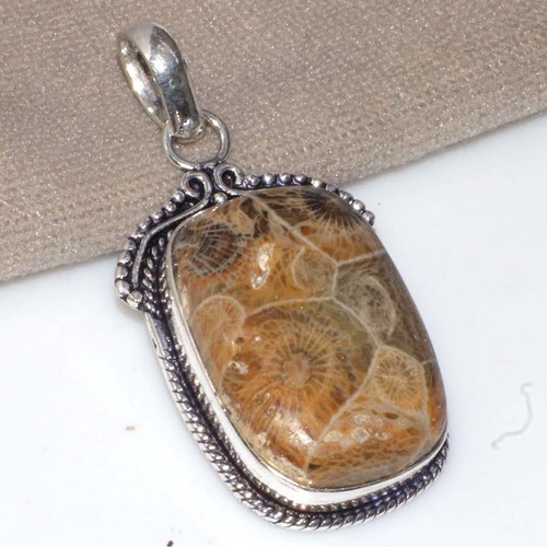 Pendentif corail fossile - pendentif,