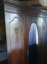 Large Victorian Armoire  Mahogany Wood