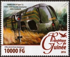 Belgian Railways (NMBS / SNCB Belgium) Type 12 4-4-2 Streamliner Train Stamp