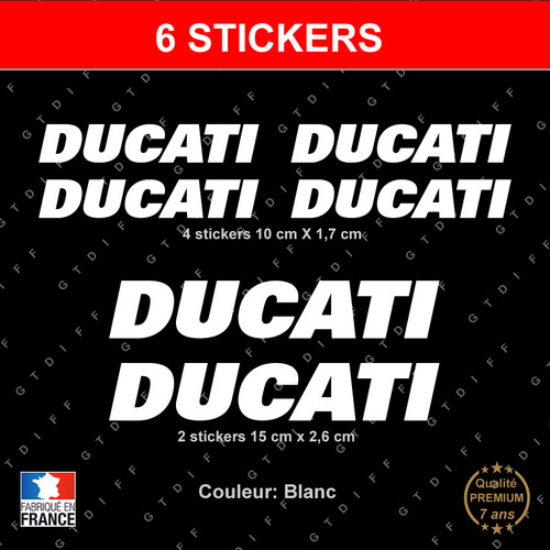 Stickers ducati blanc - 6,