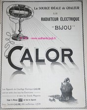 ADVERTISEMENT CALOR ELECTRIC RADIATOR JEWEL 1920 FRENCH AD ADVERT RARE