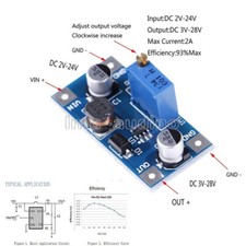 2V-24V to 3V 5V 6V 9V 12V 19V 2A DC-DC Boost Step Up Volt Converter Power Supply