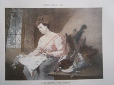 19 ° C. Monginot engraving: a feather (chicken countryside)