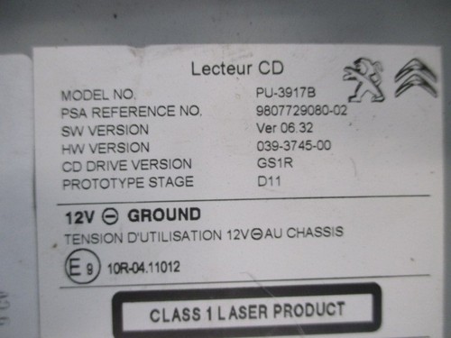 Lecteur peugeot 508 - lecteur,