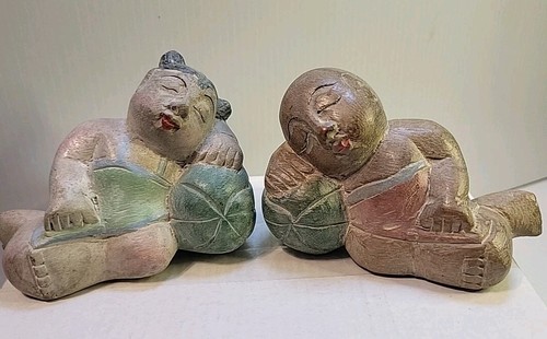 Vintage asian hand carved - hand,