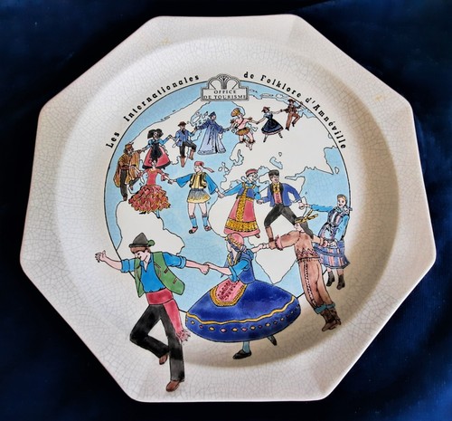 Longwy assiette murale - ., emaux