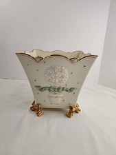 Lenox Gold Club Flower Pot Topiary 2001 Planter Cachepot Embossed VINTAGE 