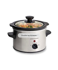 Stainless Steel Slow Cooker Crock Pot Mini Kitchen Appliance, 1.5QT, mini cooker