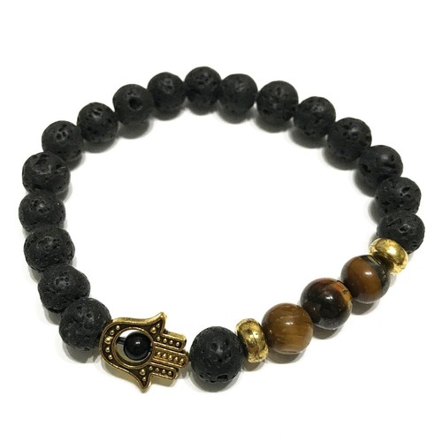 Bracelet pierre lave - bracelet, en