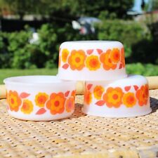 Set of 3 Vintage Arcopal Lotus Model Ramekins