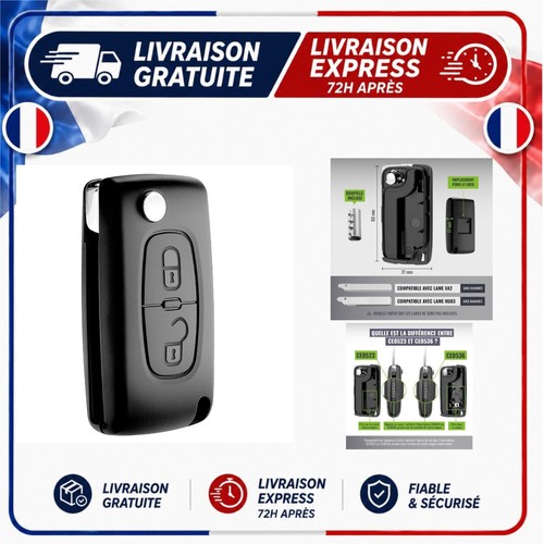 Coque clé peugeot citroën - clé, 2