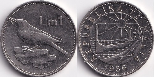 Lire maltaise 1986 malte - 1,