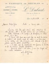 Invoice.AM19680.Lyon.1920.L Dubart.Furniture.Bedroom.Dining room