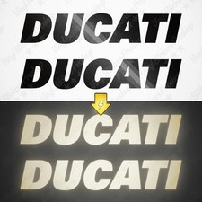 Kit 2 stickers DUCATI 15 cm NOIR Réfléchissant Brillant Tuning Decal moto déco