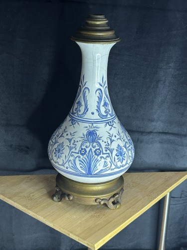 Ancien vase faïence bleu type
