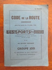 CODE DE LA ROUTE BELGE DE 1958