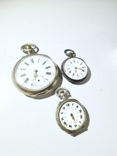 Lot De 3 Montres Ancienne À gousset En Argent Pour Pièce Détaché