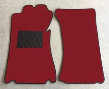 Tapis de Sol Voiture pour Fiat 1200 Spider 1959-62 Dkl.rot Boucle Simili Cuir
